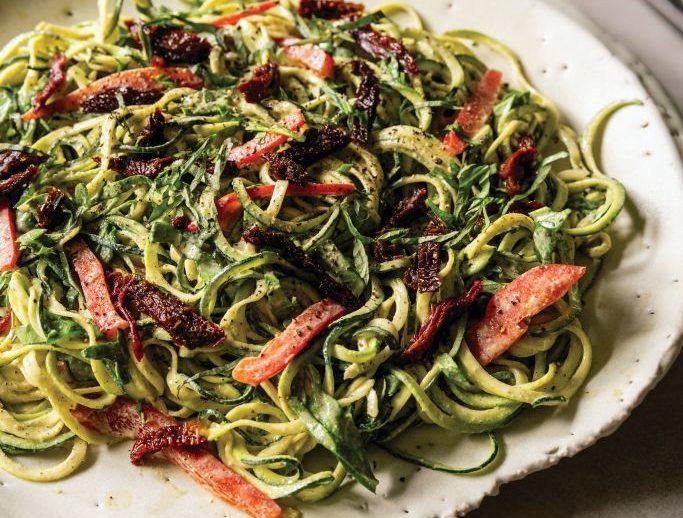 Zucchini Pasta with Hemp Alfredo Sauce
